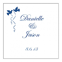 Doves Square Favors Wedding Labels