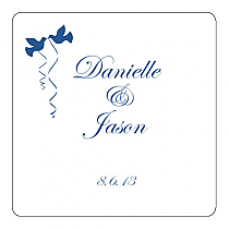 Doves Square Wedding Coasters