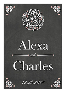 Eat Drink be Married Chalkboard Big Rectangle Wedding Label