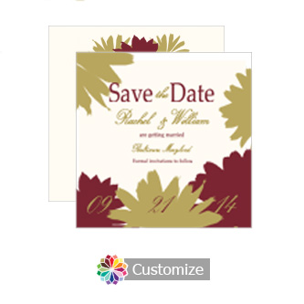 Fall Flowers Save the Date Wedding Card 5.25