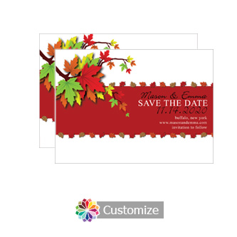 Fall Save the Date Wedding Card 4.5 x 6.25