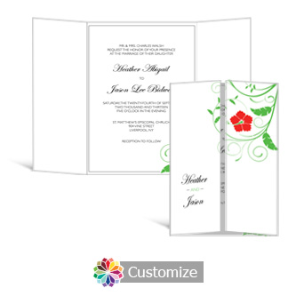 Floral 5 x 7 Gate-Fold Wedding Invitation