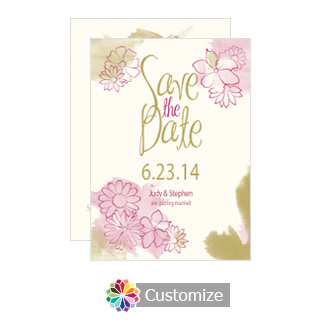 Flower Splash Save the Date Wedding Card 4.5 x 6.25