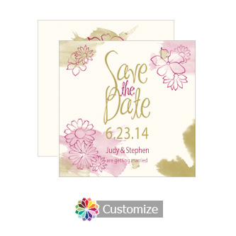 Flower Splash Save the Date Wedding Card 5.25