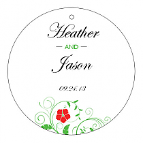 Flowers Circle Wedding Hang Tag