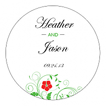 Flowers Circle Wedding Labels