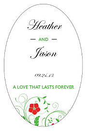 Flowers Large Oval Wedding Labels 3.25x5