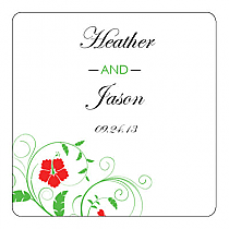 Flowers Square Wedding Coaster