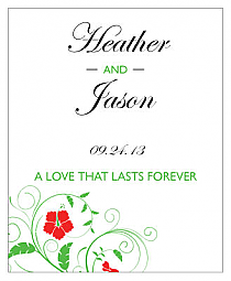 Flowers Vertical Big Rectangle Wedding Labels