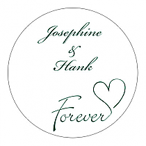 Forever Swirly Circle Wedding Labels