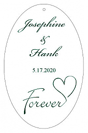 Forever Swirly Oval Wedding Hang Tag