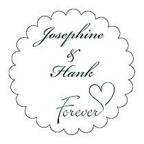 Forever Swirly Scalloped Circle Wedding Labels