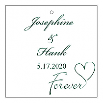 Forever Swirly Square Favors Wedding Hang Tag