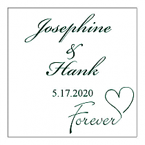 Forever Swirly Square Favors Wedding Labels