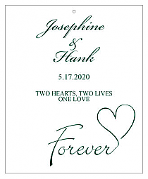 Forever Swirly Vertical Big Rectangle Wedding Hang Tag