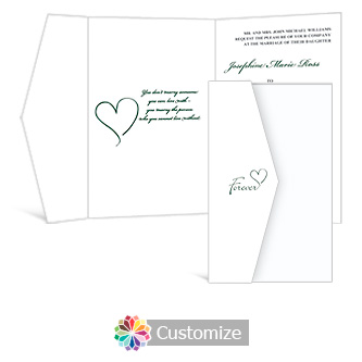 Forever Swirly 5 w x 7.875 Double Folded Wedding Invitation