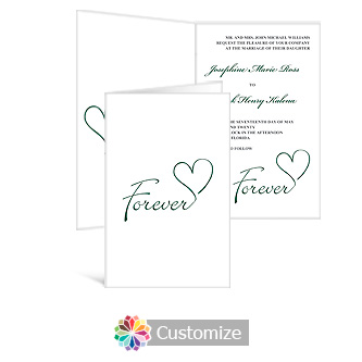 Forever Swirly 5 x 7.875 Half-Fold Wedding Invitation