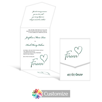 Forever Swirly 5.25 x 7.25 Vertical Gate-Fold Wedding Invitation