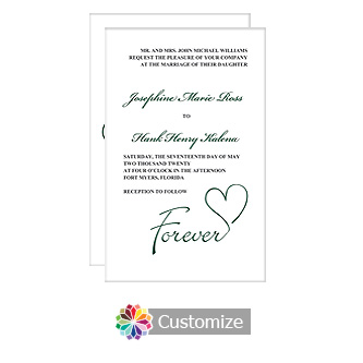 Forever Swirly 5 x 7.875 Flat Wedding Invitation Card