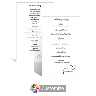 Forever Swirly 5 x 7.875 Flat Wedding Program