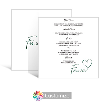 Forever Swirly 5.875 x 5.875 Square Wedding Menu