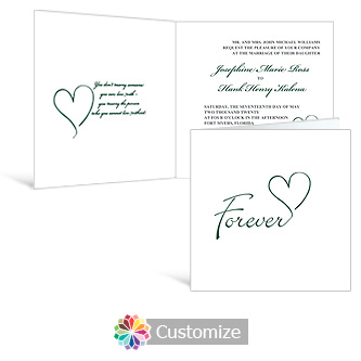 Forever Swirly 6 x 6 Square Folded Wedding Invitation