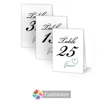 Forever Swirly 3.5 x 5 Large Folded Wedding Table Number