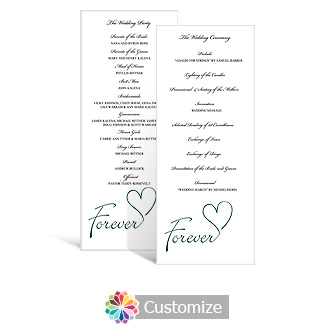 Forever Swirly 3.625 x 8.875 Tea-Length Wedding Program