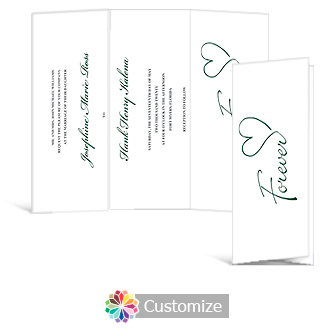 Forever Swirly 3.625 x 8.875 Tri-Fold Wedding Invitation