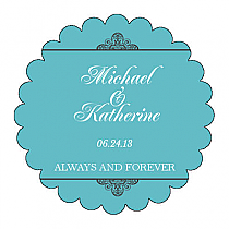 Glamorous Scalloped Circle Wedding Labels 