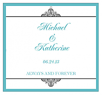 Glamorous Square Favors Wedding Hang Tag