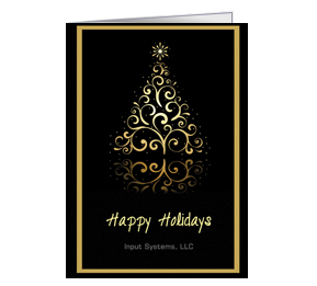 Gold Reflective Christmas Tree Card w-Envelope 5.50" x 7.875" business style