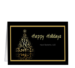 Gold Reflective Christmas Tree Card w-Envelope 7.875" x 5.50" business style