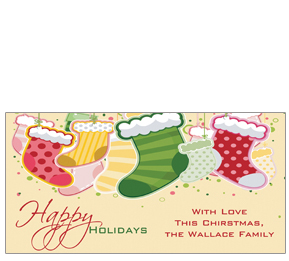 Hanging Holiday Stocking Christmas Card w-Envelope 8" x 4" business style