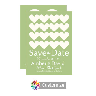 Heart Cells Save the Date Wedding Card 4.5 x 6.25