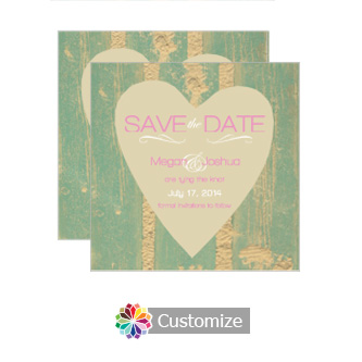 Heart Save the Date Wedding Card 5.25