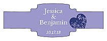 Hearts of Love Buckle Cigar Band Wedding Labels