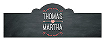 Hearts of Love Chalkboard Style Billbord Cigar Band Wedding Label