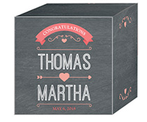 Hearts of Love Chalkboard Style Wedding Box Large