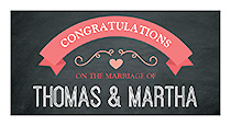 Hearts of Love Chalkboard Style Horizontal Small Rectangle Wedding Label