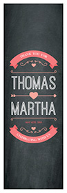 Hearts of Love Chalkboard Style Large Vertical Rectangle Wedding Label 6.25x2