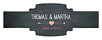 Hearts of Love Chalkboard Style Wedding Buckle Cigar Band Labels