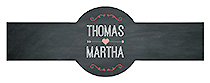 Hearts of Love Chalkboard Style Wedding Cigar Band Label