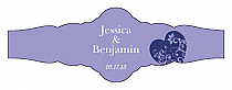 Hearts of Love Fancy Cigar Band Wedding Labels