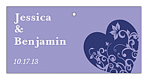 Hearts of Love Horizontal Small Rectangle Wedding Hang Tag