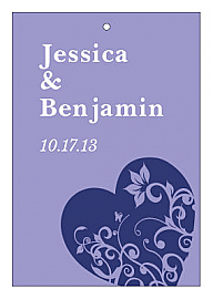 Hearts of Love Rectangle Wedding Hang Tag 