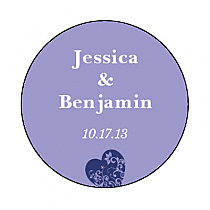 Hearts of Love Small Circle Wedding Labels 