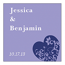 Hearts of Love Square Favors Wedding Labels