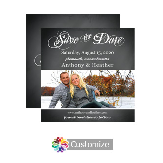 Hitched Together Chalkboard Save the Date Wedding Card 5.25