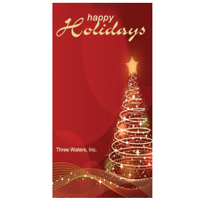 Illuminating Star on Swirly Christmas Tree Card w-Envelope 4" x 8" business style